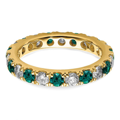 14K Gelbgold Memoire-Ring mit 1,2 ct. Labordiamanten VS/SI+ G+ und Laboralexandriten