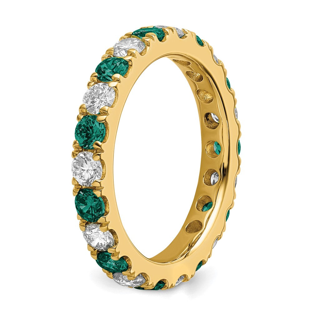 14K Gelbgold Memoire-Ring mit 1,2 ct. Labordiamanten VS/SI+ G+ und Laboralexandriten