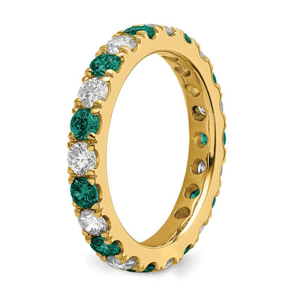 14K Gelbgold Memoire-Ring mit 1,2 ct. Labordiamanten VS/SI+ G+ und Laboralexandriten