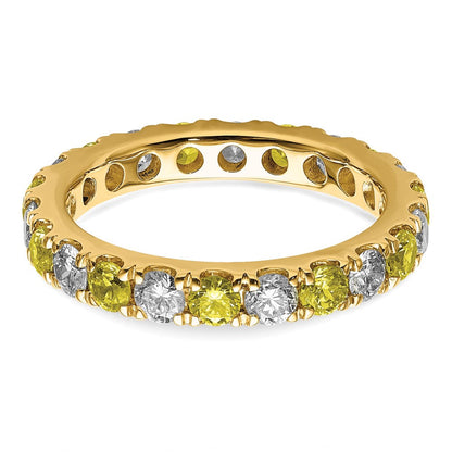 14K Gelbgold Memoire-Ring mit 1 ct. laborgezüchteten Diamanten VS/SI+ G+ und laborgezüchteten Saphiren