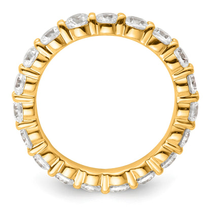 14K Gelbgold Memoire-Ehering mit 2K rundem, komplett kanalgefasstem, im Labor gezüchtetem Diamant VS+ F+, Größe 6
