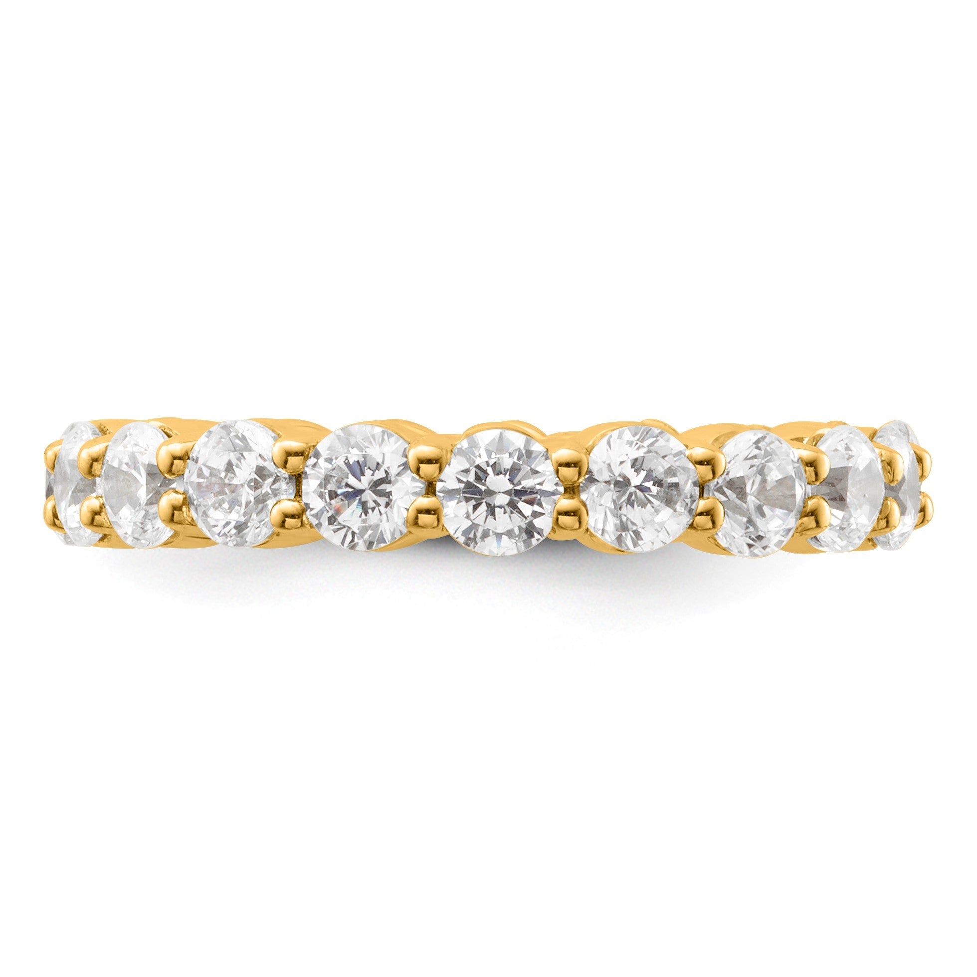 14K Gelbgold Memoire-Ehering mit 2K rundem, komplett kanalgefasstem, im Labor gezüchtetem Diamant VS+ F+, Größe 6