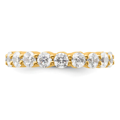 14K Gelbgold Memoire-Ehering mit 2K rundem, komplett kanalgefasstem, im Labor gezüchtetem Diamant VS+ F+, Größe 6