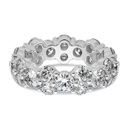 14K Weißgold True Origin Im Labor Gezüchtet Diamant Vs Def 3 1/5 Karat Größe 4 Memoire Ring
