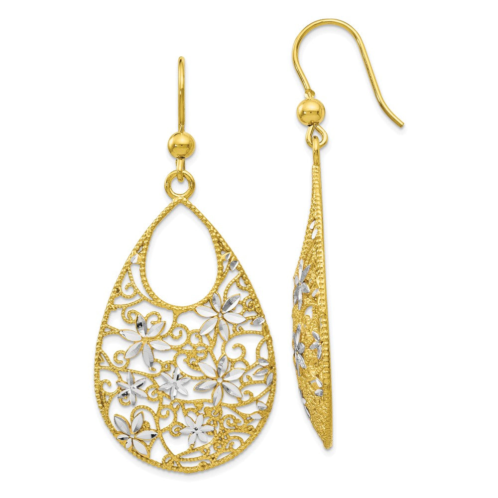 Sterlingsilber Goldfarben 18K Glanz-beschichtet Diamantiert Ohrringe