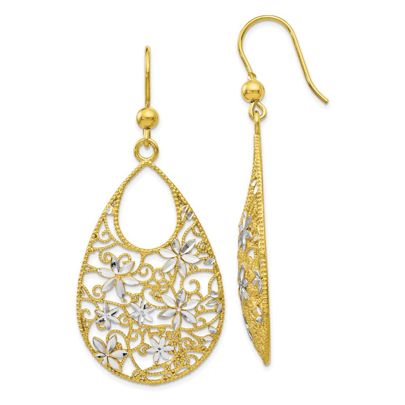 Sterlingsilber Goldfarben 18K Glanz-beschichtet Diamantiert Ohrringe