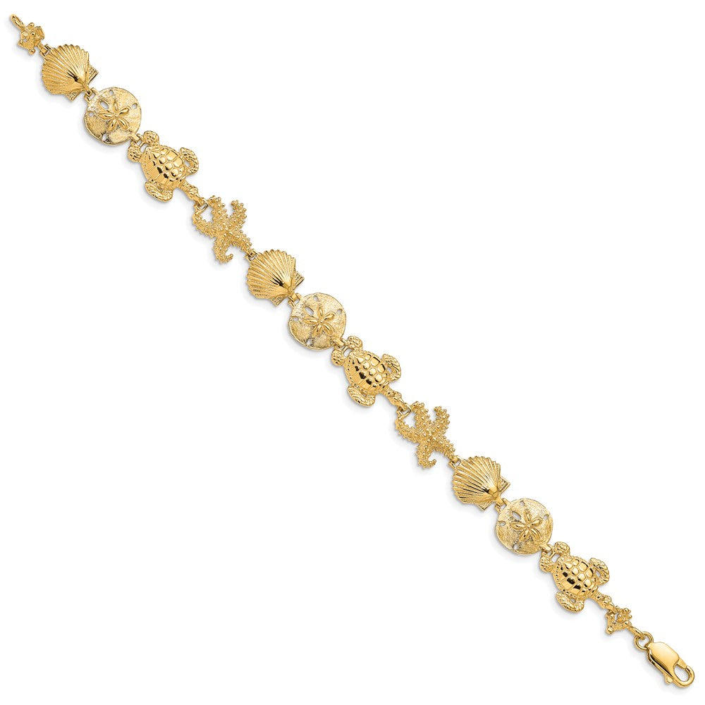 7.25 Zoll 14K Meer Leben Theme Armband