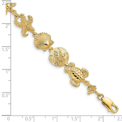 7.25 Zoll 14K Meer Leben Theme Armband