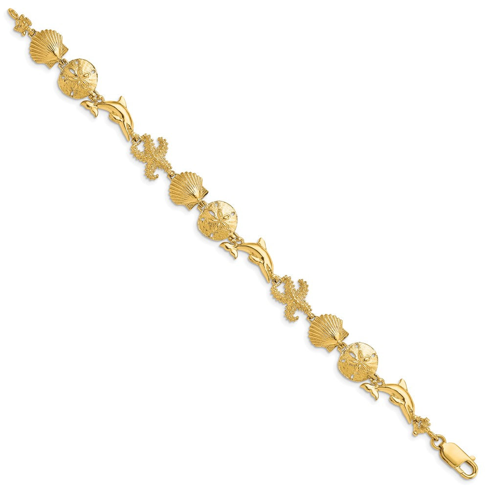 7.25 Zoll 14K Seashore Theme Armband