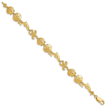 7.25 Zoll 14K Seashore Theme Armband