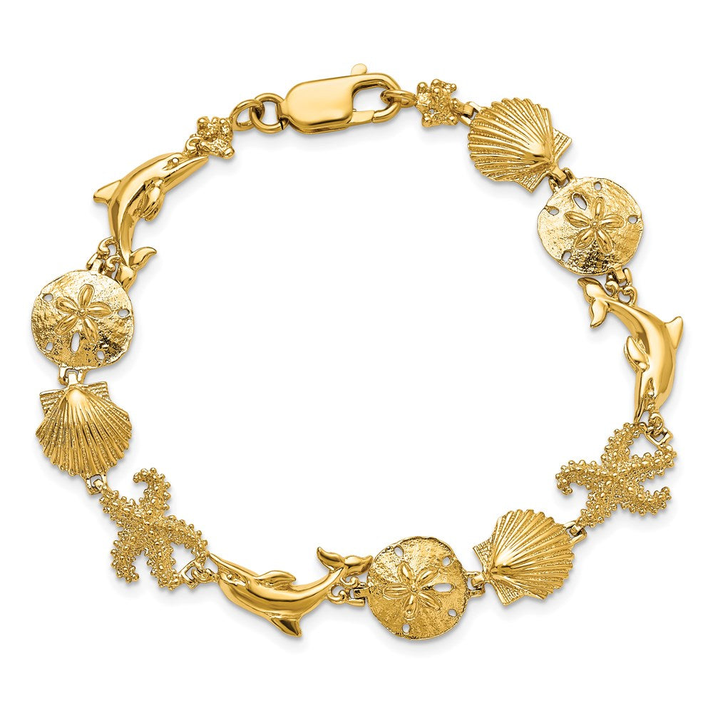 7.25 Zoll 14K Seashore Theme Armband