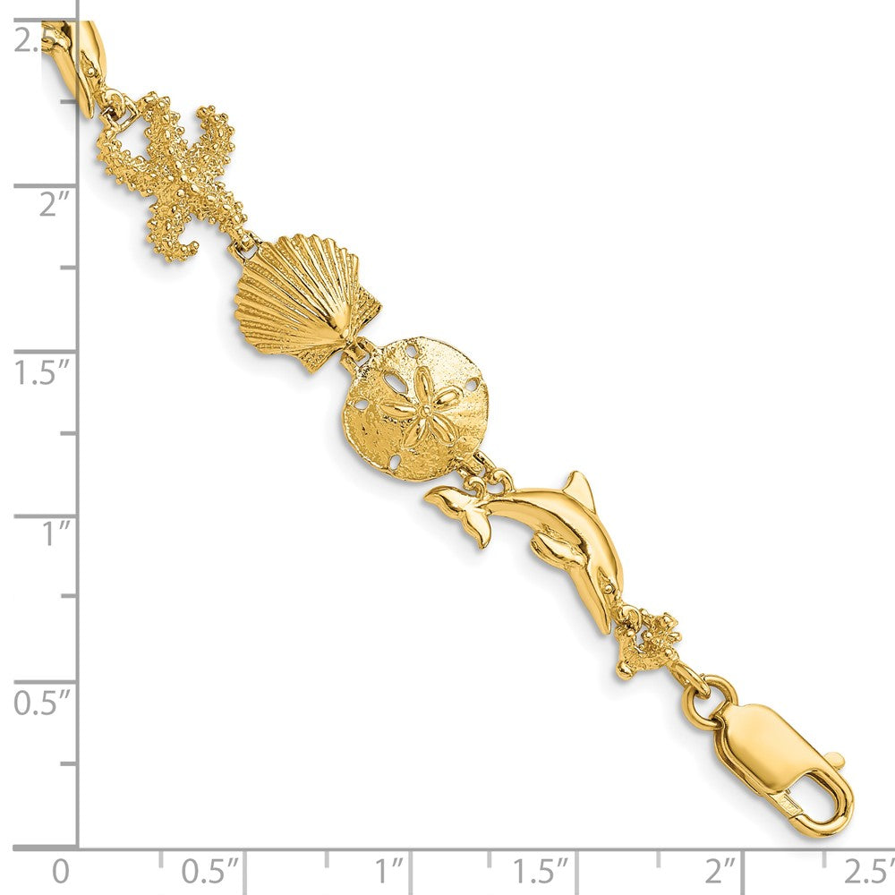 7.25 Zoll 14K Seashore Theme Armband