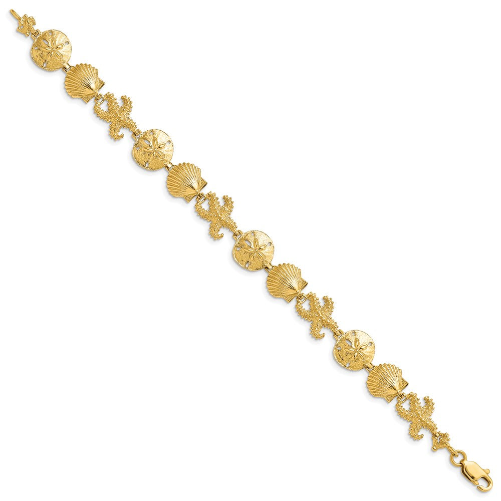 7.25 Zoll 14K Seashell Theme Armband