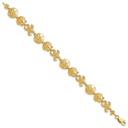 7.25 Zoll 14K Seashell Theme Armband