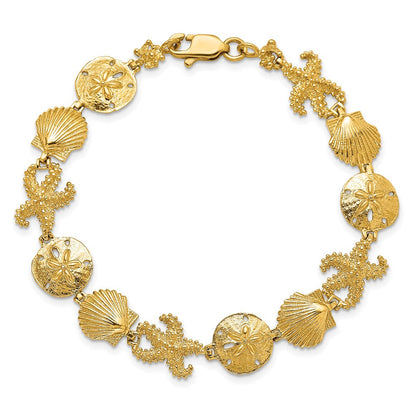 7.25 Zoll 14K Seashell Theme Armband