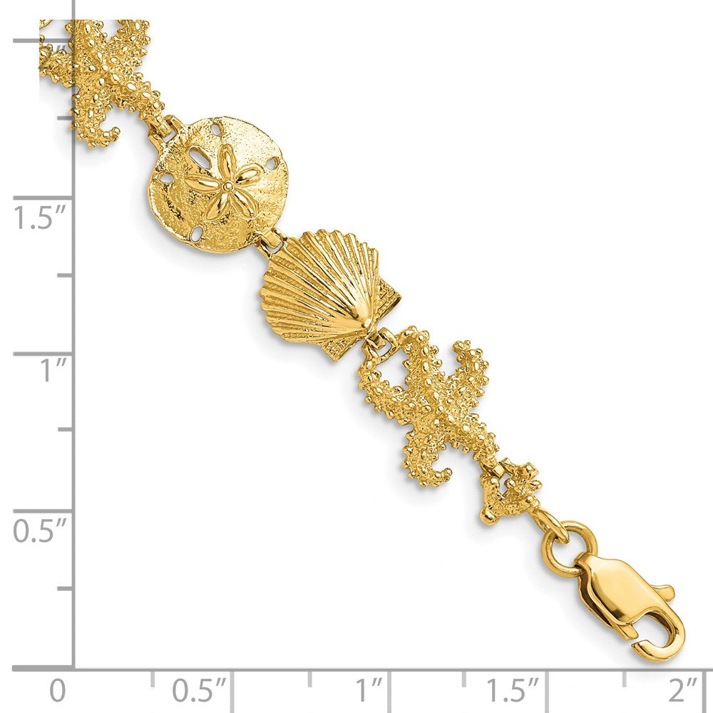 7.25 Zoll 14K Seashell Theme Armband