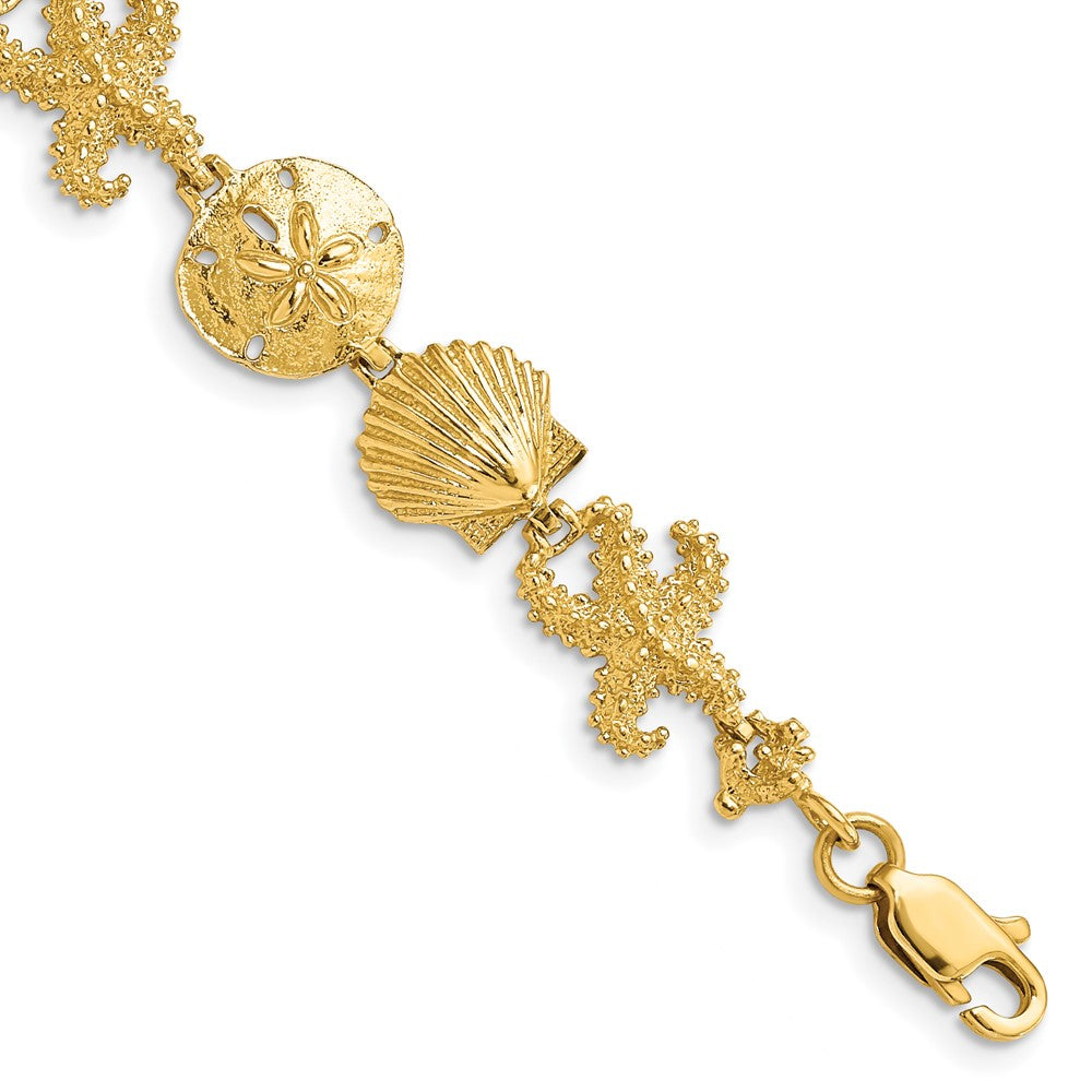 7.25 Zoll 14K Seashell Theme Armband