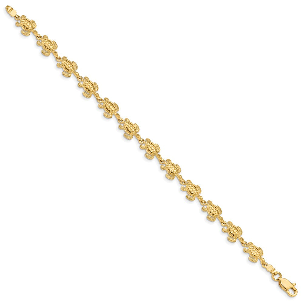7.25 Zoll 14K Swimming Meer Schildkröte Armband