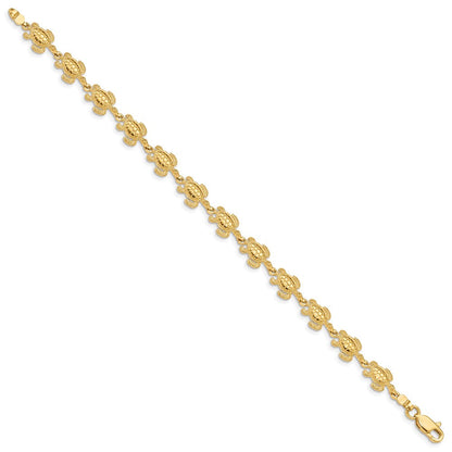 7.25 Zoll 14K Swimming Meer Schildkröte Armband