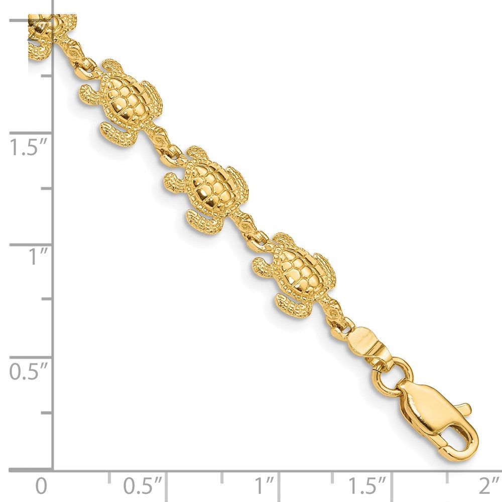 7.25 Zoll 14K Swimming Meer Schildkröte Armband