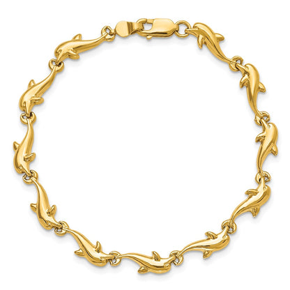 7 Zoll 14K Delfin Armband