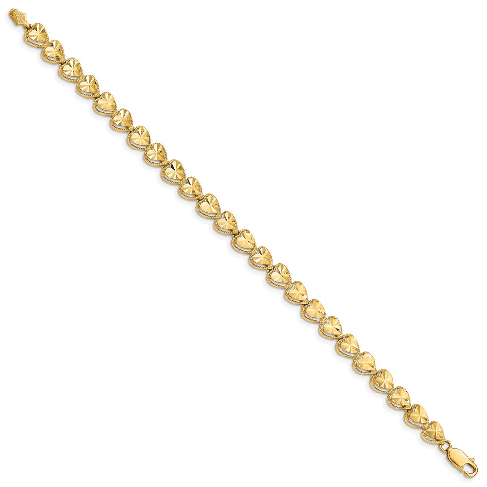 7 Zoll 14K Diamantiert Herz Armband