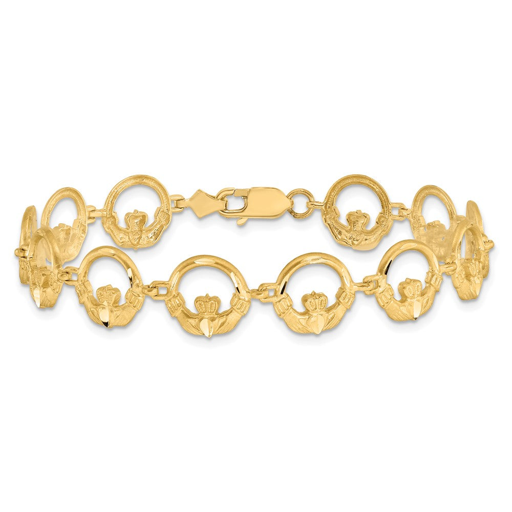 7 Zoll 14K Claddagh Armband