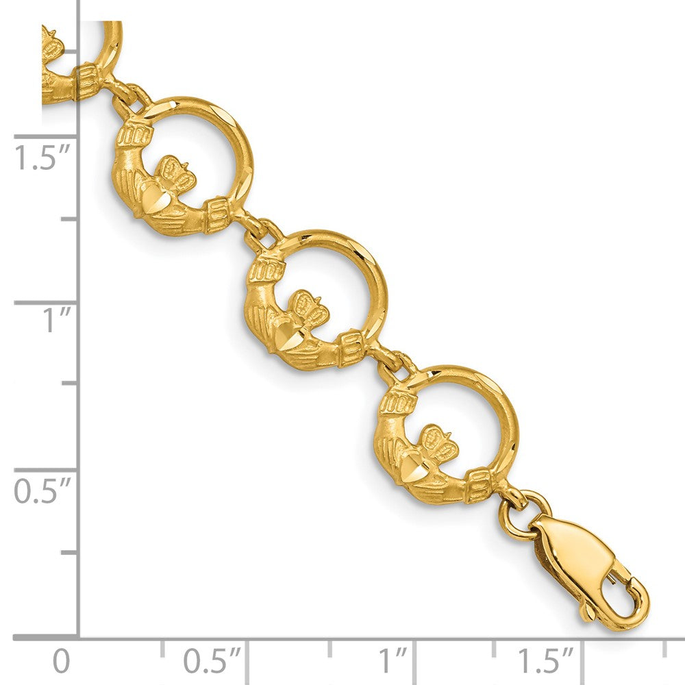 7 Zoll 14K Claddagh Armband