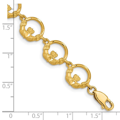 7 Zoll 14K Claddagh Armband