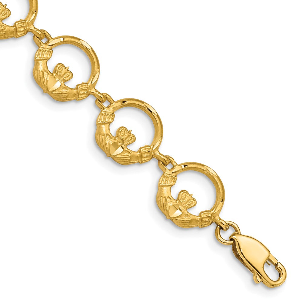 7 Zoll 14K Claddagh Armband