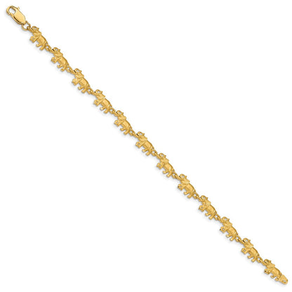 7 Zoll 14K Elefant Armband