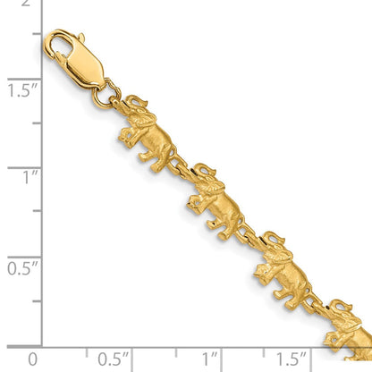 7 Zoll 14K Elefant Armband