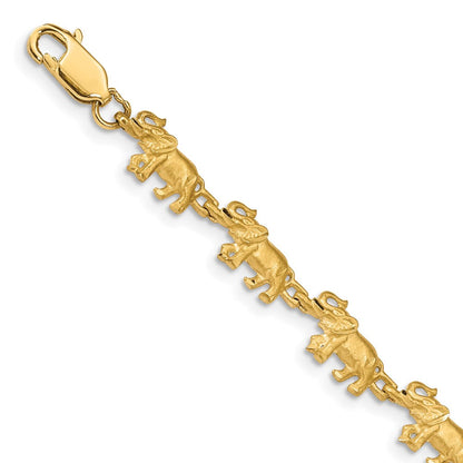 7 Zoll 14K Elefant Armband