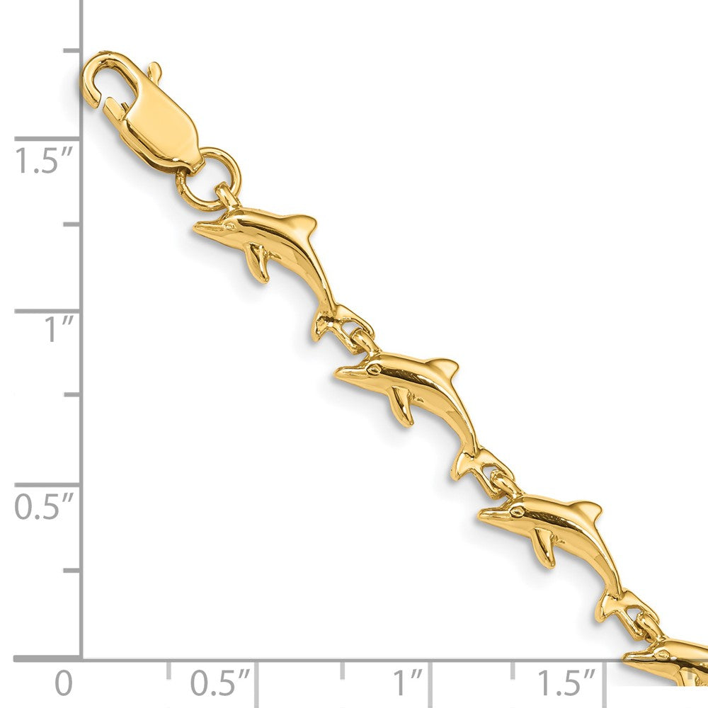 7 Zoll 14K Delfin Armband