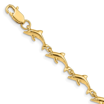 7 Zoll 14K Delfin Armband