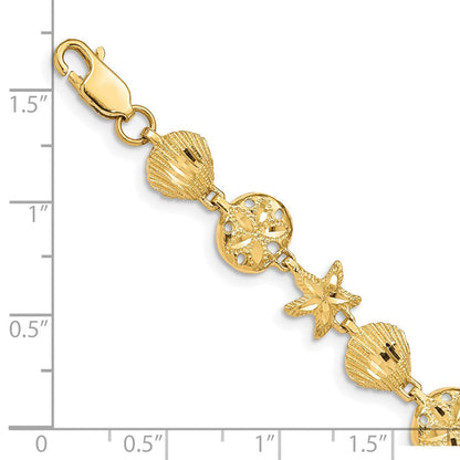 7 Zoll 14K Meer Leben Armband