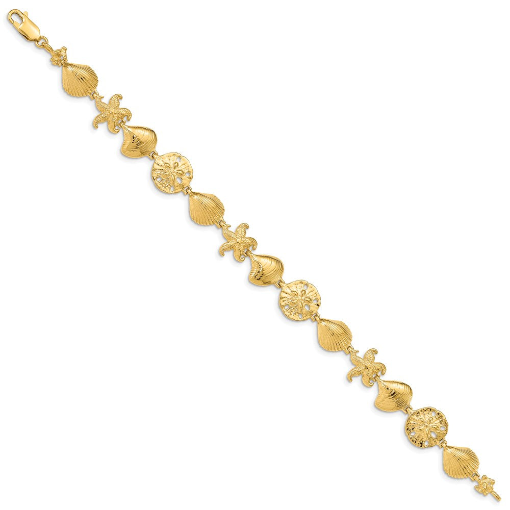 7.25 Zoll 14K Meer Leben Armband
