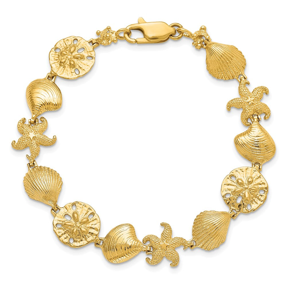 7.25 Zoll 14K Meer Leben Armband