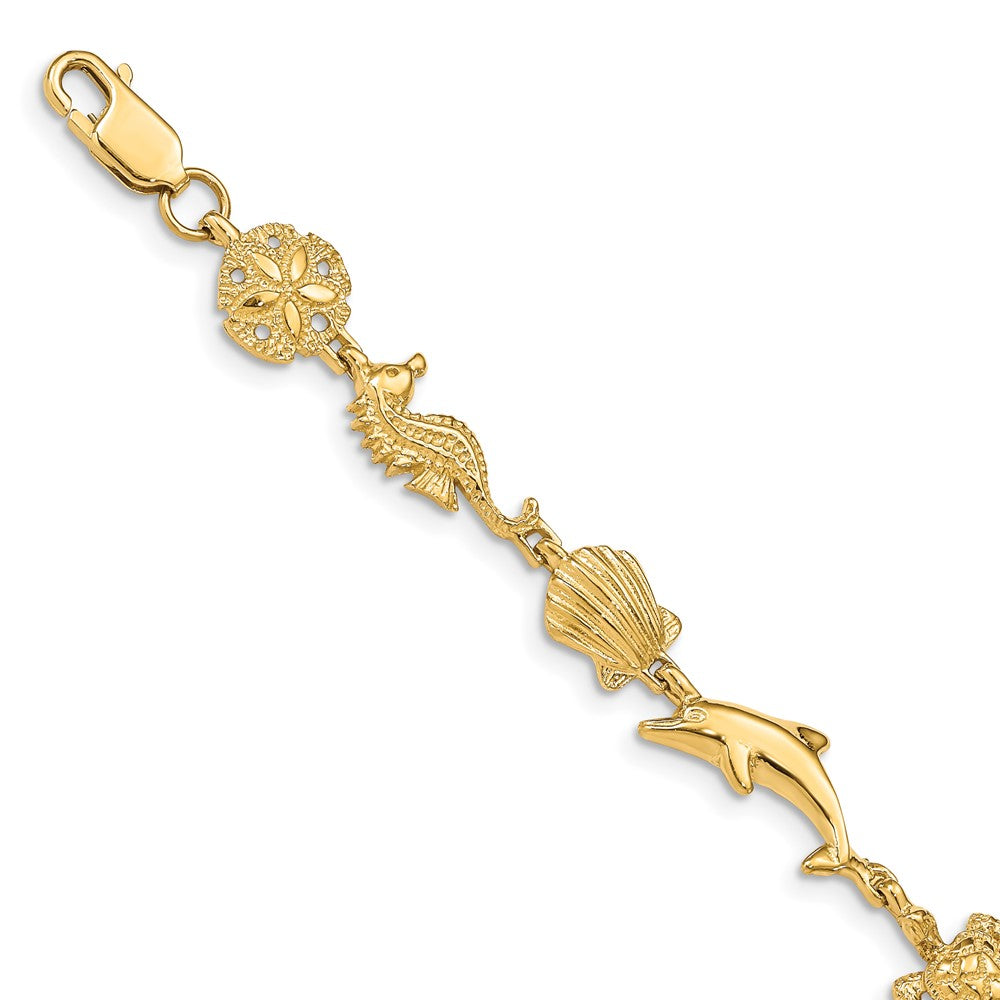 7 Zoll 14K Meer Leben Armband
