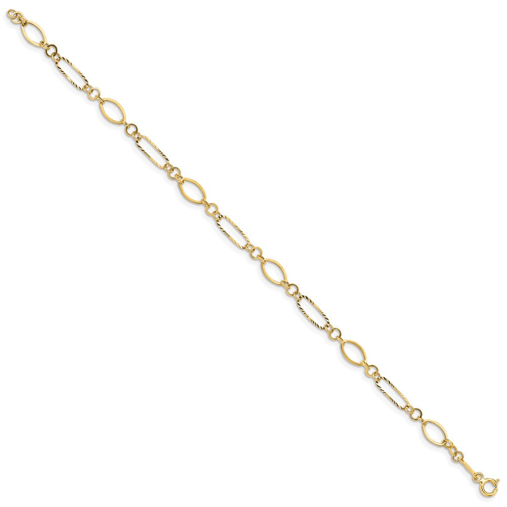 14K Gelbgold Oval Glieder Armband