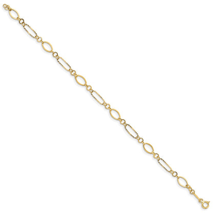 14K Gelbgold Oval Glieder Armband