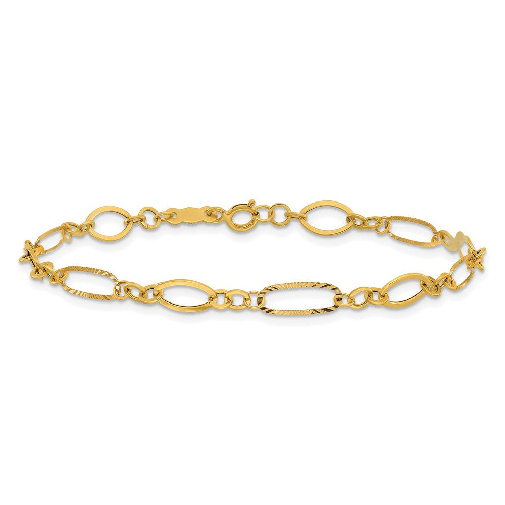 14K Gelbgold Oval Glieder Armband