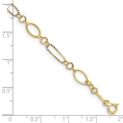 14K Gelbgold Oval Glieder Armband