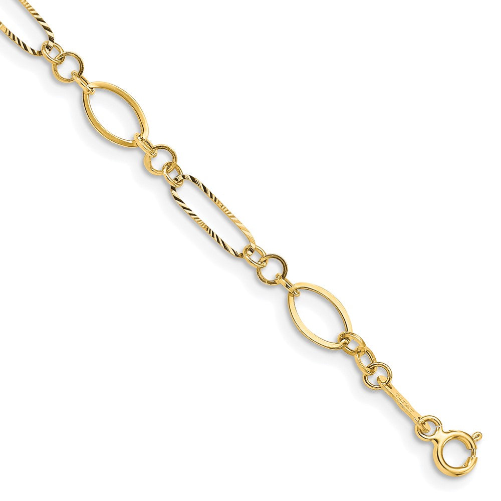 14K Gelbgold Oval Glieder Armband