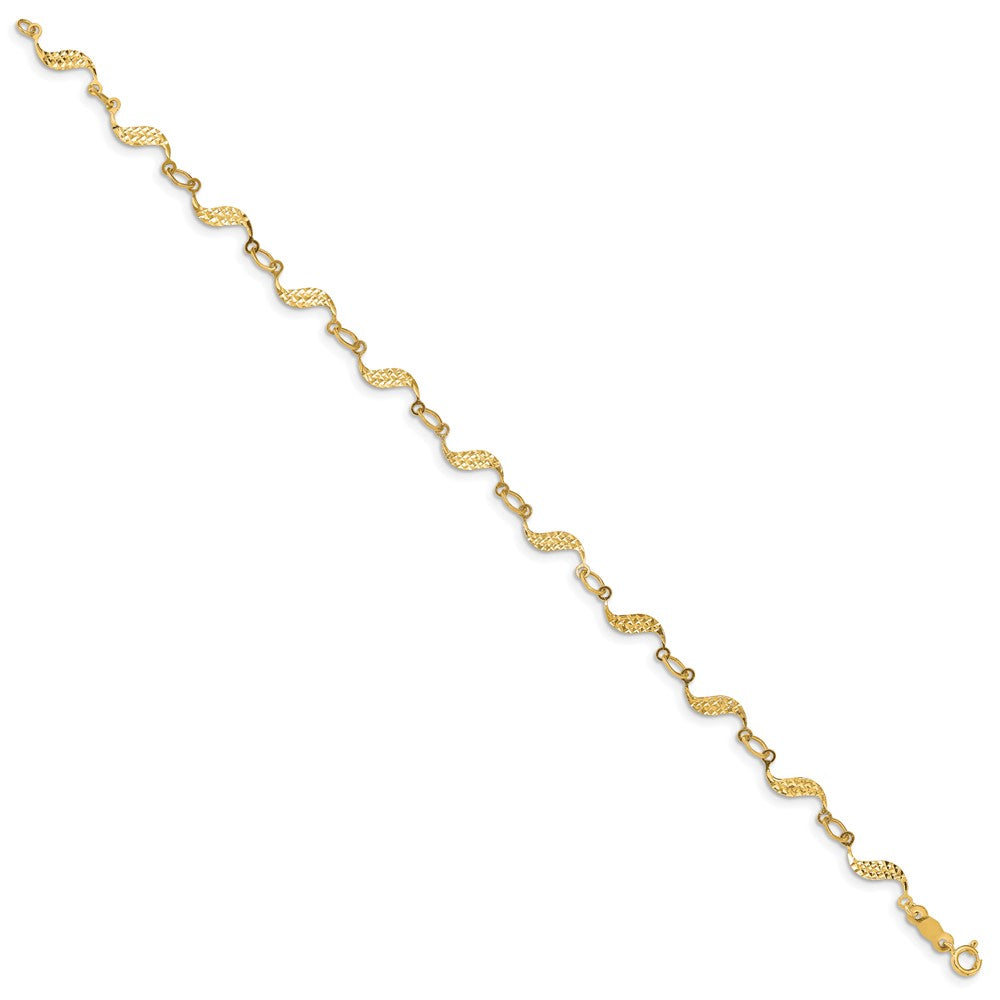 7.5 Zoll 14K Diamantiert Armband