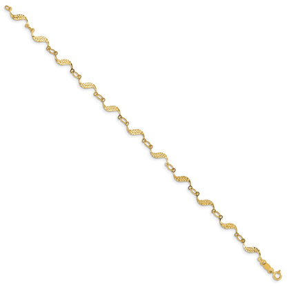 7.5 Zoll 14K Diamantiert Armband