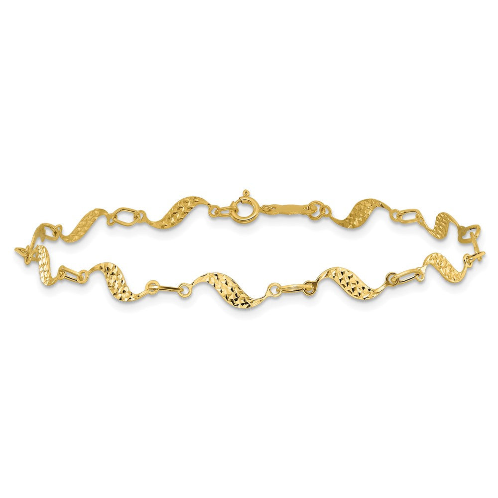 7.5 Zoll 14K Diamantiert Armband