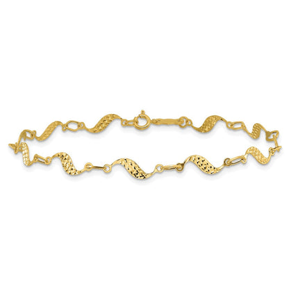 7.5 Zoll 14K Diamantiert Armband