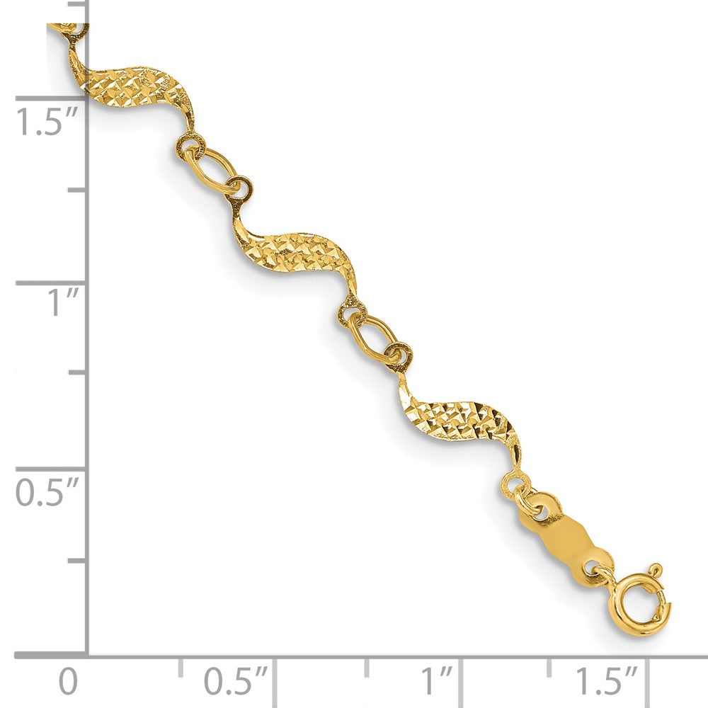 7.5 Zoll 14K Diamantiert Armband