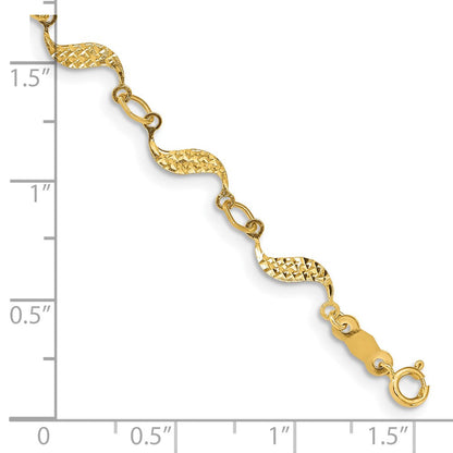 7.5 Zoll 14K Diamantiert Armband